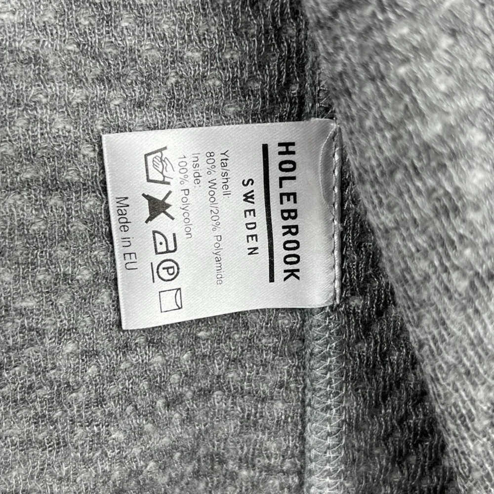 Holebrook Sweden Vest Men's XXL Heather Grey Wool Blend Full‎ Zip Zipped Pockets
